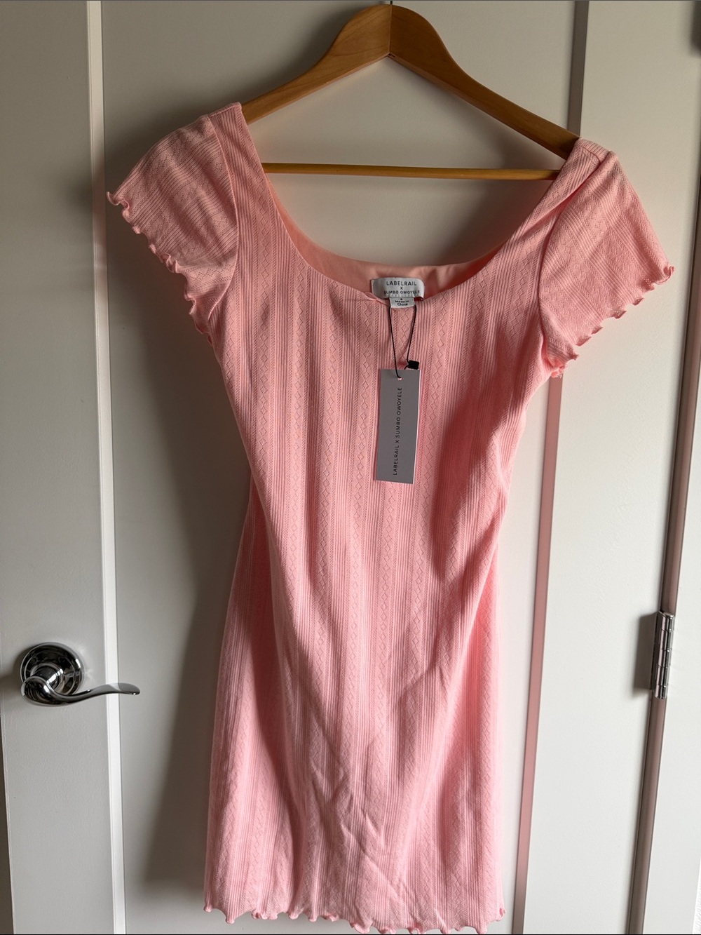 Labelrail x sumo owoyele Pink Short Sleeve Scoop Neck Dress